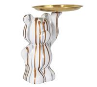 HOME DECO FACTORY, HD0152, Statue déco Moderne Blanc Vide Poche, Objet décoratif élégant pour Rangement clés et Bijoux, Finition Brillante, idéale pour Tous Les intérieurs, 20x15 cm, Blanc