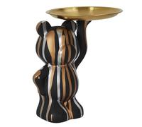 HOME DECO FACTORY, HD0153, Statue déco Moderne et élégante, Vide Poche Pratique pour clés et Bijoux, Finition raffinée en Noir, Or et Argent, idéale pour Toute décoration intérieure, 30 cm