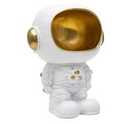 HOME DECO FACTORY - HD0159 Statue Astronaute Vide Poche Blanc, Objet Décoratif en Résine, Design Élégant pour Rangement, Taille : 20 cm, Couleur : Blanc et Or
