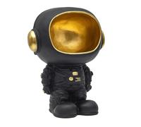 HOME DECO FACTORY, HD0160, Statue Astronaute Vide Poche Noir, Objet Décoratif Moderne et Pratique, Design Futuriste, Idéal pour Salon ou Bureau, Taille : 20 cm, Couleur : Noir et Or