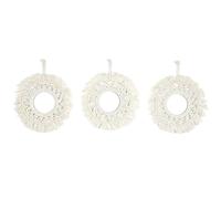 HOME DECO FACTORY - HD0177, Miroir Boho Décoratif en Macramé, Élégant et Lumineux, Conçu pour Personnaliser Votre Intérieur, Facile à Installer, H28 cm, Beige