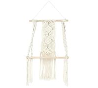 HOME DECO FACTORY - HD0180 Étagère Suspendue Déco Boho en Coton - pour Salon, Chambre ou Entrée - Apporte Légèreté et Modernité - Taille 30 x 50 x 15 cm - Couleur Beige Marron