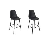 HOME DECO FACTORY - HD0190 Lot de 2 Chaises de Bar Amber Noir M2, Bistrot Indus, Mobilier, Assise, Tabouret et Chaise de Bar, 44x110x52 cm, Hauteur Assise 70 cm, Noir Marron