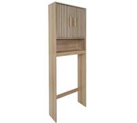HOME DECO FACTORY, HD0223, Meuble WC, Modèle Klaus, Collection Natural Crush, Mobilier, Meuble, Meuble de Salle de Bain, Meuble Toilette, 60 x 166 x 20 cm, Marron