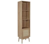 HOME DECO FACTORY, HD0225, Colonne 1 Porte, Modèle Bali, Collection Natural Crush, Mobilier, Meuble, Meuble de Salle de Bain, 40 x 160 x 30 cm, Marron
