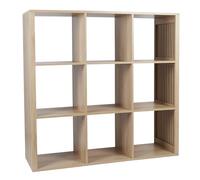 HOME DECO FACTORY - HD0243 Rangement Modulable 9 Cases pour Salon, Chambre ou Entrée - Conçu pour Optimiser l'espace - Dimensions 102 x 32 x 99 cm - Couleur Marron