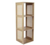 HOME DECO FACTORY - HD0245 Rangement Modulable 3 Cases en Rotin - Meuble Pratique pour Salon, Chambre ou Entrée - Design Aéré - Dimensions 34 x 99 x 32 cm - Couleur Marron