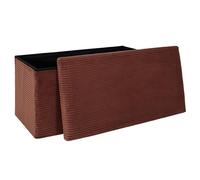 Banc Coffre Pliable Côtelé "Scott" 76cm Terracotta Marron G