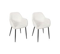 HOME DECO FACTORY, HD0282, Lot de 2 Fauteuils Cotele Scott Beige, Softness, Mobilier, Assise, Chaise Fauteuil de Table, 59x85x55,7 cm, Hauteur Assise 46,5 cm, Beige Noir