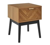 HOME DECO FACTORY, HD0303, Chevet pour Chambre, Modèle Felix, Collection Lounge Edition, Mobilier Contemporain, Meuble, Table de Chevet, 40 x 50 x 40 cm, Marron Noir