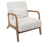 Home Deco Factory - Fauteuil de salon Scott HD0349 cotele Beige 64,5x75x86 cm Hauteur assise 43 cm