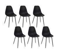 HOME DECO FACTORY - HD0354, Lot de 6 Chaises Gustav Noir, Les P'Tits Prix, Mobilier, Assise, Chaise Fauteuil de Table, 50,7x84,8x45,5 cm, Hauteur Assise 45 cm, Noir