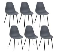 HOME DECO FACTORY, HD0356, Lot de 6 Chaises Gustav Gris, Les P'Tits Prix, Mobilier, Assise, Chaise Fauteuil de Table, 50,7x84,8x45,5 cm, Hauteur Assise 45 cm, Gris