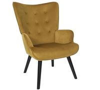 HOME DECO FACTORY Fauteuil de salon Giulia HD0365 68×96×75 cm Hauteur assise 43 cm Jaune