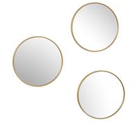 HOME DECO FACTORY - HD0381, Miroir décoratif doré, Design Moderne et élégant, Conçu pour Salon, Chambre ou Salle de Bain, Lot de 3, diamètre 26 cm, Couleur Or