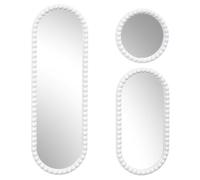 HOME DECO FACTORY, HD0382, Miroir décoratif Blanc, Set de 3, Design Moderne et élégant, Effet agrandissant, Facile à Installer et à Entretenir, Dimensions H75 cm, Couleur Blanche, Plastique-PP, 75 cm