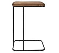 HOME DECO FACTORY, HD0403, Bout de Canape Acacia, Collection Softness, Mobilier, Table Et Bureau, Table d'Appoint - Gigogne, 40x55x30 cm, Marron Noir