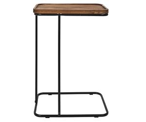 HOME DECO FACTORY, HD0403, Bout de Canape Acacia, Collection Softness, Mobilier, Table Et Bureau, Table d'Appoint - Gigogne, 40x55x30 cm, Marron Noir