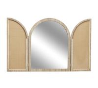 HOME DECO FACTORY - HD0448 Miroir Mural à Volets Bali, Design Exotique en Bois Marron, Élément Décoratif Élégant pour Salon ou Chambre, Dimensions 60x80 cm