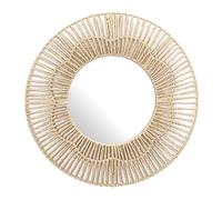 Home Deco Factory Miroir rond HD0449 50 cm – Marron métal, finition durable, effet agrandissant