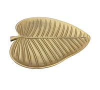 HOME DECO FACTORY - HD0457 Vide Poche Feuille Dorée - Rangement Décoratif pour Clés et Bijoux - Conçu pour Console ou Buffet - Taille 25 cm - Couleur Or