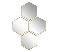 HOME DECO FACTORY, HD0459, Miroir décoratif Losange doré, Design géométrique Moderne, Finition Luxe, Polyvalent pour Salon ou Chambre, Facile à Installer, Dimensions idéales, 60x40 cm
