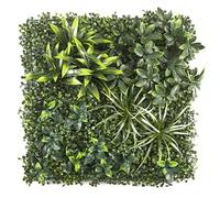 HOME DECO FACTORY - HD0461, Mur Végétal Artificiel Panache - Plante Décorative Moderne - Effet Naturel - Installation Facile - 50x50 cm - Couleur Verte