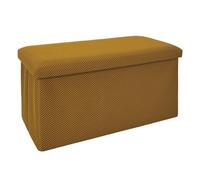HOME DECO FACTORY - HD0468 Coffre Banc Pliable Design Contemporain - Rangement Pratique et Assise Confortable pour Salon ou Chambre - 76x38x38 cm - Jaune