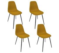 HOME DECO FACTORY, HD0473, Lot de 4 chaises Modernes Jaunes, Design épuré et Ergonomique, Confort Optimal, faciles à Entretenir, idéales pour Salle à Manger ou Bureau, Taille 44x86x54 cm, Jaune