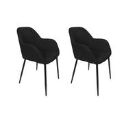 HOME DECO FACTORY, HD0479, Lot de 2 fauteuils contemporains Noirs, Design élégant et Ergonomique, Parfaits pour Salon ou Salle à Manger, Confort Optimal, Dimensions : 59x85x557 cm, Couleur : Noir