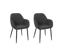 HOME DECO FACTORY, HD0481, Lot de 2 fauteuils contemporains Gris, Design élégant et Confortable, Parfaits pour Salon ou Salle à Manger, Dimensions : 59x85x557 cm, Couleur : Gris