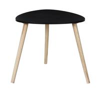 HOME DECO FACTORY - HD0497, Table d'appoint Triangulaire en Bois Noir Grand modèle, Design épuré et Moderne, Conçue pour Salon ou Bureau, Dimensions 48x46x48 cm, Couleur Noir