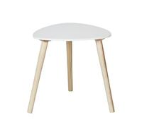 HOME DECO FACTORY - HD0498, Table d'appoint Shelly - Design Moderne et Compact - Idéale pour Petits Espaces - Pieds en Bois - Dimensions 38x40 cm - Couleur Blanche