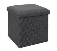 HOME DECO FACTORY - HD0508 Coffre Pouf Pliable - Design Contemporain - Multifonctionnel Rangement et Siège - Conçu pour Petits Espaces - 38 cm - Couleur Gris Foncé