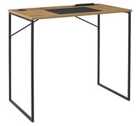 HOME DECO FACTORY, HD0486, Bureau Moderne et élégant avec Espace de Rangement optimisé, Facile à Assembler, Polyvalent pour Travail et Loisirs, Durable, 90x76x50 cm, Noir/Marron