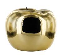 HOME DECO FACTORY - HD0528 - Statue Pomme Dorée en Céramique - Détails Raffinés pour Décoration Intérieure - H27cm - Finition Brillante - Design Moderne - Pièce Audacieuse et Originale - Dorée - 27cm