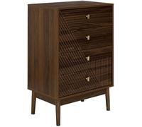 HOME DECO FACTORY - HD0559 Chevet Tiffany en Bois Marron, Tiroirs Spacieux pour Rangement Pratique, pour Chambre ou Salon, Dimensions 40x55x40 cm, Marron