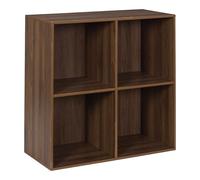 HOME DECO FACTORY - HD0577 - Rangement Modulable 4 Cases en Bois Foncé - Étagère Pratique et Élégante pour Livres et Objets Déco - Idéale pour Optimiser l'espace - Taille 4 Cases - Couleur Marron