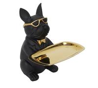 HOME DECO FACTORY - HD1300 - Sculpture Deco Bulldog Noir Vide Poche 21cm
