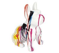 HOME DECO FACTORY - HD1315 Sculpture en céramique Bulldog 30 cm - Décoration Moderne et Chic - Non Toxique - Cadeau Décoratif pour Vos Proches - Multicolore