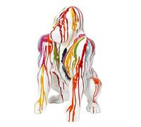 HOME DECO FACTORY - HD1329 Statuette Déco Gorille Blanc 46 cm - Élégante Décoration Intérieure - Style Moderne pour Salon ou Chambre - Taille L - Couleur Blanc