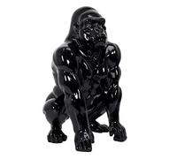 HOME DECO FACTORY - HD1330 Statuette Déco Gorille En Polyrésine - Design Moderne Pour Décoration Intérieure - Taille L - Dimensions 28 x 28 x 46 cm - Couleur Noire