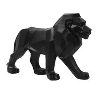 HOME DECO FACTORY - HD1338 Lion Origami Noir - Statue Décorative en Polyrésine - Conçue pour Intérieur Moderne - Dimensions 22 x 36 x 12 cm - Couleur Noir