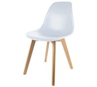 Home Deco Factory, HD3074, Lot de 4 Chaises Scandinave Coque PP Blanche, Design Épuré et Confort Optimal, Pieds en Bois Brut, Idéale pour Salon ou Salle à Manger, 864x462x52 cm, Couleur Blanche