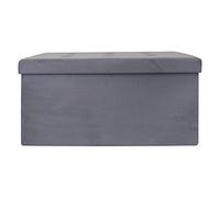 HOME DECO FACTORY - HD3416 Coffre Banc Pliable en Polyester - Conçu pour Rangement Pratique - Couvercle Capitonné - Dimensions 76,50 x 37,50 x 37,50 cm - Couleur Gris Foncé