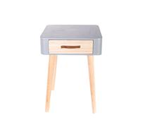 HOME DECO FACTORY - HD3740, Chevet en Bois MDF avec 1 Tiroir, Design Scandinave Tendance, Conçu pour Salon ou Chambre, Couleur Gris, Dimensions 35x35x48 cm