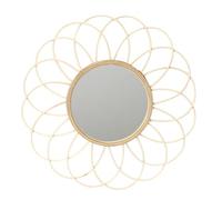 HOME DECO FACTORY - HD4360, Miroir en Rotin Rosace 56 cm - Décoration Murale Naturelle, Design Élégant et Pratique, Conçu pour Votre Intérieur - Dimensions : 56x56x1.6 cm, Multicolore