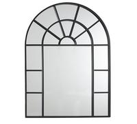 HOME DECO FACTORY - HD4365 Miroir de Fenêtre en Métal Décoratif - Conçu pour Embellir Intérieur - Dimensions 60 x 80 cm - Couleur Noire - Design Moderne