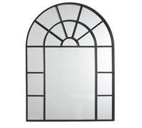 HOME DECO FACTORY - HD4365 - Miroir Fenetre Metal Murale Miroir Décoratif, Style Industriel, Rétro Noir