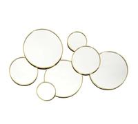 Home Deco Factory, HD4391, Miroir Rond Décoratif en Bois MDF, Design Moderne et Asymétrique, Idéal pour Salon ou Chambre, Finition Élégante, 57 x 35 cm, Or